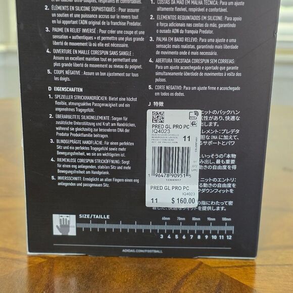 Adidas Predator GL Pro PC Goalkeeper Gloves Orange Black White IQ4023 Size 11 - Picture 8 of 16